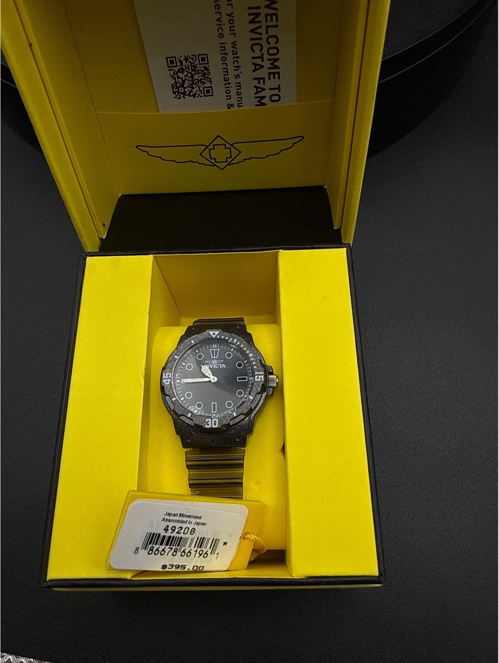 Invicta Women's Stainless Steel Watch Model 49208 with Black Dial